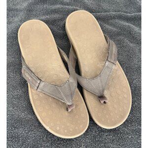 Vionic Mens Brown Tide II Toe Post Orthaheel Technology Sandals